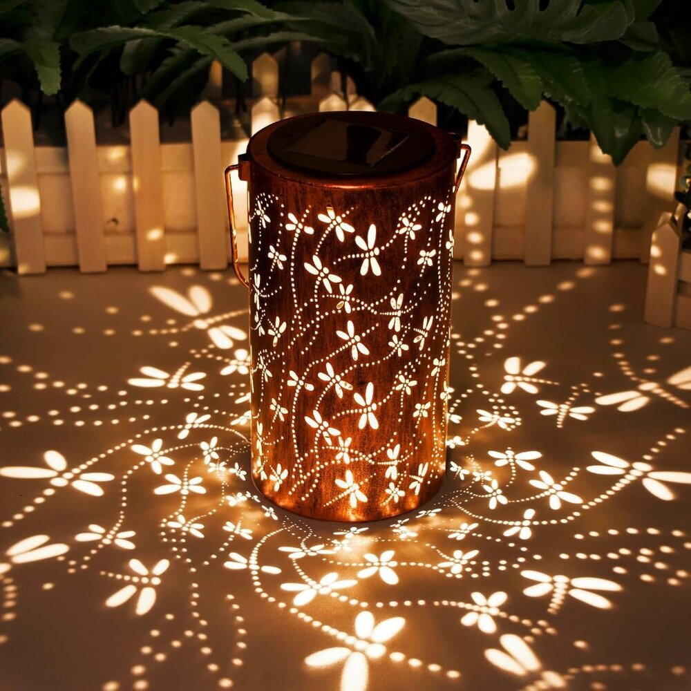 Birthday Gifts for Women,Solar Lanterns Outdoor Hanging Lantern Lights, Dragonfl